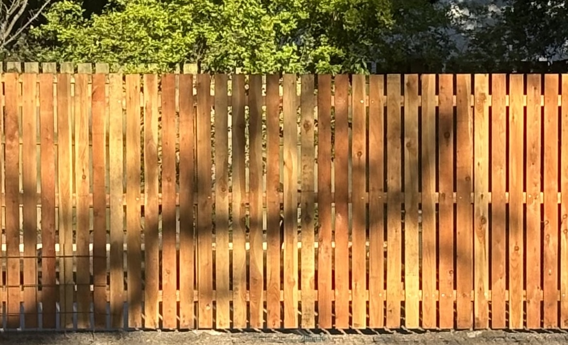 Post and rail larch fence